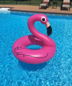 BigMouth Inc. Pink Flamingo Pool Float, Inflates to Over 4ft. Wide, Funny Inflatable Vinyl Summer Pool or Beach Toy, Patch Kit Included 39 81MhKbPS4XL