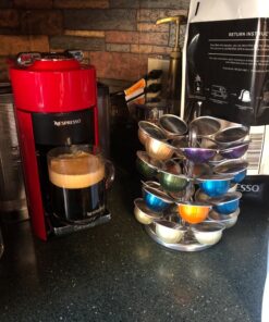 Nifty Vertuoline Coffee Pod Carousel – Nickel Chrome Finish, 28 Pod Capsule Holder, Spins 360-Degrees, Lazy Susan Platform, Home or Office Kitchen Counter Organizer 39 81MhKf5jiRL