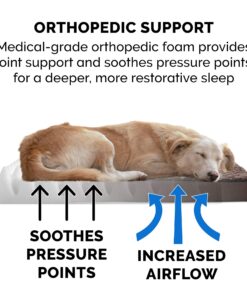 Furhaven Orthopedic Dog Bed for Large Dogs w/ Removable Washable Cover, For Dogs Up to 95 lbs - Ultra Plush Faux Fur & Suede Mattress - Chocolate, Jumbo/XL Ultra Plush Curly Faux Fur (Chocolate) 40.0"L x 32.0"W x 4.0"Th Orthopedic Foam 32 81MhMcfQfML 3
