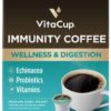 VitaCup Immunity Coffee Pods, Wellness Boost with Antioxidants, Echinacea, Probiotics, Vitamin C & D3, Medium Dark Roast, Recyclable Single Serve Pod Compatible with Keurig K-Cup Brewers,16 Ct 16 Count (Pack of 1) 39 81MhheuzuoL