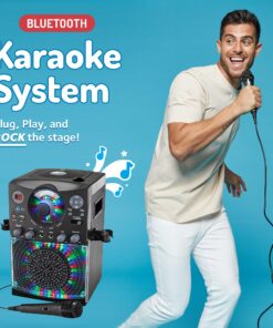 Alternative view of Singing Machine Karaoke Machine for Kids and Adults with Wired Microphone - Built-In Speaker with LED Disco Lights - Wireless Bluetooth, CD+G & USB Connectivity - Black [Amazon Exclusive]