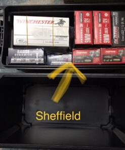 Sheffield 12629 Field Box, Ammo Storage Can and Water Resistant Ammo Can, Bullet Case Designed for Pistol, Rifle, or Shotgun Ammo Storage, Stackable and Lockable Ammo Box, Made in The USA, Black 53 81MiyWY2qlL
