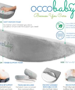 Alternative view of OCCObaby Pregnancy Wedge Pillow for Sleeping | Small Wedge Pillow for Travel for Back Support | Wedge Pillow for Side Sleeping | Belly Wedge Pillow
