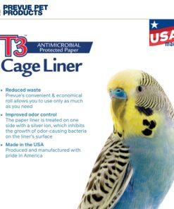 Prevue Hendryx Pet Products T3 Antimicrobial Cage Liner, 21-1/2-Inch by 100-Feet, White 18 81Mjvh6kX8L