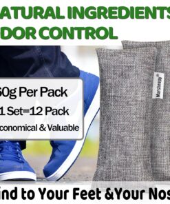Marsheepy 12 Pack Charcoal Shoe Deodorizer Bags, Bamboo Charcoal Air Purifying bags, Odor Absorber, Odor Eliminator for shoes, Home, Closet, Pet Gray 19 81MkPOA8FKL