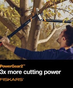 Fiskars 32" PowerGear2 Steel Blade Garden Bypass Lopper and Tree Trimmer - Sharp Precision-Ground Steel Blade Tree Cutter Blade for Branches up to 2" Diameter 32 in 29 81MmwVEAb9L