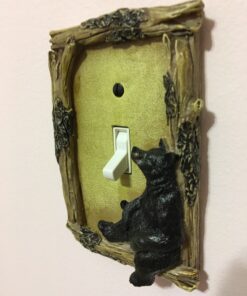 Alternative view of Rivers Edge Products Duplex Outlet Cover Plate, Single-Gang Receptacle Cover, Poly-Resin Wall Outlet Cover, Hand-Painted Decorative Electrical Wall Plate, Screws Included, Bear Receptacle Single - Bear