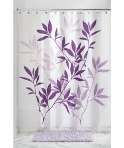 InterDesign Shower Curtain, Leaves, Purple 19 81MnbGjeN4L