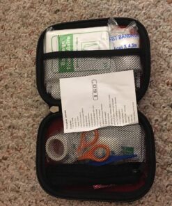 I GO 85 Pieces Hard Shell Mini Compact First Aid Kit, Small Personal Emergency Survival Kit for Travel Hiking Camping Backpacking Hunting Marine Car Red 47 81MnfbP0V3L