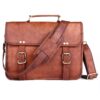 ANUENT 14 Inch Genuine Leather Messenger Bag Vintage Brown Small Briefcase Shoulder CrossBody Satchel for Men and Women Ideal for Laptop, iPad, and Tablet 8 81MpeC3xdAL