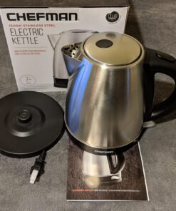 Chefman Stainless Steel Electric Kettle w/ 360° Swivel Base, Auto Shut Off & Boil Dry Protection, BPA-Free Interior and Cool-Touch Handle, 7+ Cup Capacity, 1.7 Liter, 1500W 41 81MphpntVlL