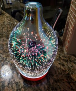 Porseme 280ml Essential Oil Diffuser 3D Glass Aromatherapy Ultrasonic Humidifier - Auto Shut-Off, Timer Setting, BPA Free for Home Hotel Yoga Leisure SPA Gift H1-280ml Vase 39 81Mr2kuu0L