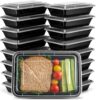 Ez Prepa [15 Pack 28oz Single Compartment Meal Prep Containers with Lids - Food Storage Containers Bento Box, Lunch Containers, Microwavable, Freezer, and Dishwasher Safe, Food Containers 33 81MrKigvg9L