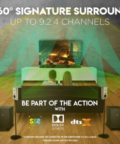 Nakamichi Shockwafe Ultra 9.2.4 Channel 1000W Dolby Atmos/DTS:X Soundbar with Dual 10" Subwoofers (Wireless) & 4 Rear Surround Speakers. Enjoy Plug and Play Explosive Bass & High End Cinema Ultra 9.2 DTS-X/Atmos 39 81MsHocohSL