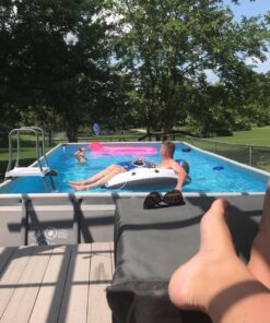 Intex 24ft X 12ft X 52in Ultra Frame Rectangular Pool Set with Sand Filter Pump, Ladder, Ground Cloth & Pool Cover 24 ft x 12 ft x 52 in 41 81MsV cW2sL