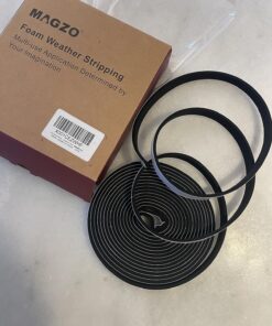 MAGZO Weather Stripping Door Seal, 1/2 Inch Wide X 1/8 Inch Thick Adhesive Foam Tape Soundproof Weatherstripping for Windows, 3 Rolls Total 50FT Black 1/2in * 1/8in * 50FT 37 81MuAqHyNFL