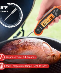 ThermoPro TP710 Instant Read Meat Thermometer Digital for Cooking, 2-in-1 Waterproof Kitchen Food Thermometer with Dual Probes and Dual Temperature Display for Oven, Grilling, Smoker & BBQ Upgrade 44 81MvUWDTkL