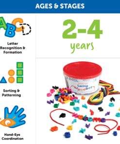 Learning Resources Lowercase Lacing Letters - 275 Pieces, Ages 3+, Toddler Alphabet Learning Toys, Letter Beads for Kids, Homeschool Supplies, Alphabet Beads, Early Spelling,Back to School Supplies Small 13 81MvdwSzHbL