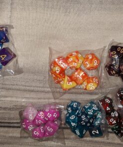 QMay DND Dice Set with 6 Pattern Dice Bag, 42 Pieces, 6 Sets Double - Colors Polyhedron Great for Dungeons and Dragons RPG MTG Table Games 6 sets-42pcs 44 81MyA8MgNrL