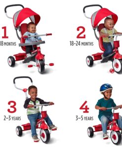 Alternative view of 4-in-1 Stroll 'N Trike, Red Toddler Tricycle for Ages 1 Year -5 Years, 19.88" x 35.04" x 40.75" Classic