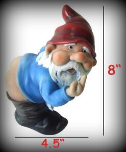 Funny Guy Mugs Middle Finger Gnome Statue - Mooning Gnome - Indoor or Outdoor Garden Gnome Sculpture for Patio, Yard or Lawn - Funny Gnomes Inappropriate Gifts - Naughty Gnomes 21 81N V6PtP9L