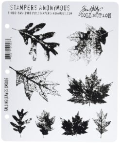 Stampers Anonymous Tim Holtz Cling Rubber Stamp Set, Falling Leaves (CMS-097)