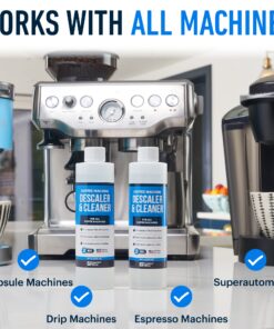 Descaling Solution (4 Uses) Coffee Machine Descaler Cleaner | Compatible with Breville Keurig Nespresso Delonghi & More | Liquid To Descale Automatic Coffee Makers & Espresso Machines 8 Fl Oz (Pack of 2) 25 81N2o9MgcyL