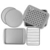G & S Metal Products Company OvenStuff Personal Size 6-Piece Toaster Oven Set-Non-Stick Baking Pans, Easy to Clean and Perfect for Single Servings, Silver 15 81N2p6k49jL
