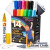 Blami Arts Liquid Chalk Markers Washable -14 Ink Pens & Extra Gold and Silver Colors - Chalkboard Labels Pack Included Non Toxic - Reversible Tips and Erasing Sponge included 14-pack multi-colors