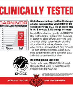 MuscleMeds, Carnivor Beef Protein Isolate Powder 56 Servings, Chocolate, 72 Ounce,4.19 Pound (Pack of 1),002542 56 Servings (Pack of 1) 24 81N5VRe 7FL