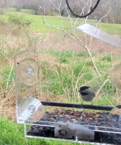 Window Bird Feeders for Outside - Large Bird House Style Window Bird Feeder - Window Bird Feeders with Strong Suction Cups with Drain Holes, Removable Tray, Large Seed Capacity and Rubber Perch 33 81N750l5TML