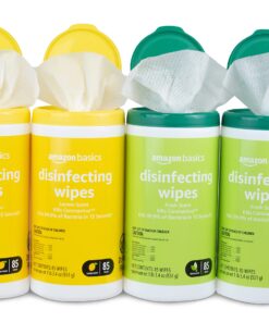 Amazon Basics Disinfecting Wipes, Lemon & Fresh Scent, Sanitizes/Cleans/Disinfects/Deodorizes, White, 340 Count (4 Packs of 85) (Previously Solimo) 85 Count (Pack of 4) 4Pack--2 Lemon, 2 Fresh 24 81N76lL4ciL