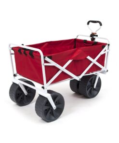 Mac Sports Heavy Duty Collapsible Folding All Terrain Utility Wagon Beach Cart - Red/White 21 81N7PWGitCL