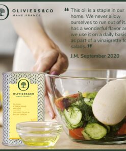 Lemon Olive Oil by Oliviers & Co. | Cold Pressed Extra Virgin Olive Oil and Fresh Lemons | Everyday and Cooking EVOO from Italy | Gourmet Flavored Lemon Oil in Tin Can | 250 ml Can Fresh Lemon 8.4 Fl Oz (Pack of 1) 10 81N9612jo1L