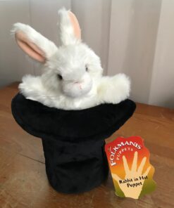 Folkmanis Rabbit In Hat Hand Puppet Black, White, Pink, 1 EA 14 81N9DG95ogL