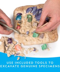 NATIONAL GEOGRAPHIC Mega Gemstone Dig Kit – Dig Up 15 Real Gemstones and Crystals, Science/Mining Kit for Kids, Gift for Girls and Boys, Rock Collection (Amazon Exclusive) 25 81NAzyGy IL