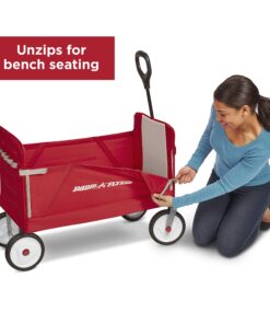 Radio Flyer 3-in-1 EZ Folding Wagon Ride On For Kids, Garden, & Cargo, Red Collapsible Wagon Base 44 81NCUwkzAeL