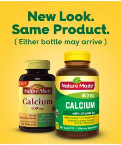 Nature Made Calcium 600 mg with Vitamin D3, Dietary Supplement for Bone Support, 220 Tablets Unflavored 220 Count (Pack of 1) 31 81NDfCxvW9L
