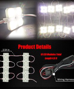 Ampper 12V 40 LEDs Interior Van Light Kits, LED Ceiling Lights with Simplified Harness Switch Fuse for Van RV Boats Caravans Trailers VW LWB and More (10 Modules, White) 27 81NDgU7XsUS