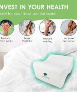 Cushy Form Knee Pillow for Side Sleepers - Standard Orthopedic Wedge Leg Pillow for Sleeping and Hip & Lower Back Pain - Contour Memory Foam Cushion for Pregnancy, Washable Cover & Travel Bag, White 36 81NDxPKDjTS 1