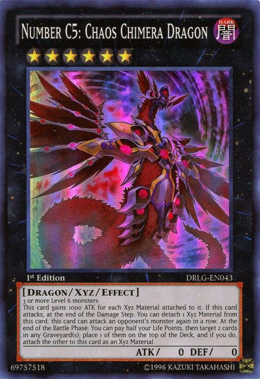 YU-GI-OH! - Number C5: Chaos Chimera Dragon (DRLG-EN043) - Dragons of Legend - 1st Edition - Super Rare