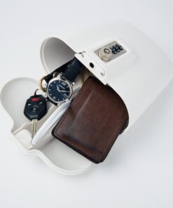 SAFEGO Portable Indoor/Outdoor Lock Box Safe with Key and Combination Access (White) White 36 81NEk81MhoL