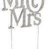 1 X Mr & Mrs Monogram Silhouette Rhinestone Wedding Cake Topper Decoration with Crystals - Formal Font 17 81NFA6bswUL