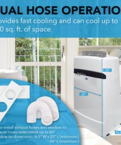 Alternative view of Whynter ARC-12SD 12,000 BTU (6,936 BTU SACC) Dual Hose Cooling Portable Air Conditioner, Dehumidifier, and Fan with Storage bag, up to 400 sq ft in White Cooling Only