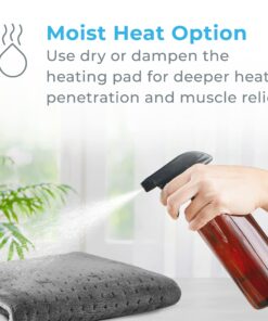 Pure Enrichment® PureRelief™ XL Heating Pad - 12" x 24" Electric Heating Pad for Back Pain & Cramps, 6 Heat Settings, FSA/HSA Eligible, Soft Machine Wash Fabric, Auto-Off & Moist Heat (Charcoal Gray) 34 81NGXqoYewL