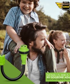 LeisureCords Trailer dogbone Adapter 15 amp Male to 30 amp Female Locking Connector with LED Power Indicator 17 81NNccRnOL