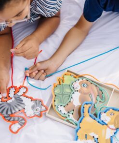 Melissa & Doug Lace and Trace Activity Set: Pets - 5 Wooden Panels and 5 Matching Laces - Lacing Toys For Toddlers, Fine Motor Skills Threading Cards For Preschoolers And Kids Ages 3+ 28 81NOrq8UciL 1