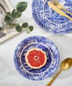 Alternative view of Spode Blue Italian Cereal Bowl | Set of 4 | Oatmeal, Cereal, and Rice Bowl | Made of Earthenware | 6.5-Inches | Dishwasher and Microwave Safe | Made in England