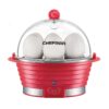 Chefman Electric Egg Cooker Boiler Rapid Poacher, Food & Vegetable Steamer, Quickly Makes Up to 6, Hard, Medium or Soft Boiled, Poaching/Omelet Tray Included, Ready Signal, BPA-Free, Red 6 81NQfQNbUgL