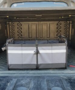 Higher Gear Trunk Storage Organizer for Car, SUV, Truck - Preferred Trunk Organizers for Car Organization, Trunk Organizer with 4 Compartments, 10 Pockets, Tie-Down Straps, Detachable Lid (Gray) Gray 41 81NSJkzhtuL